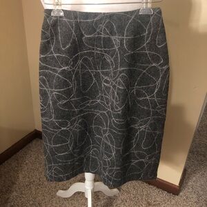 French Connection Gray With Cream Wool Blend Skirt Sz 2